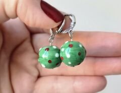 Murano Cam Boncuk Küre Küpe