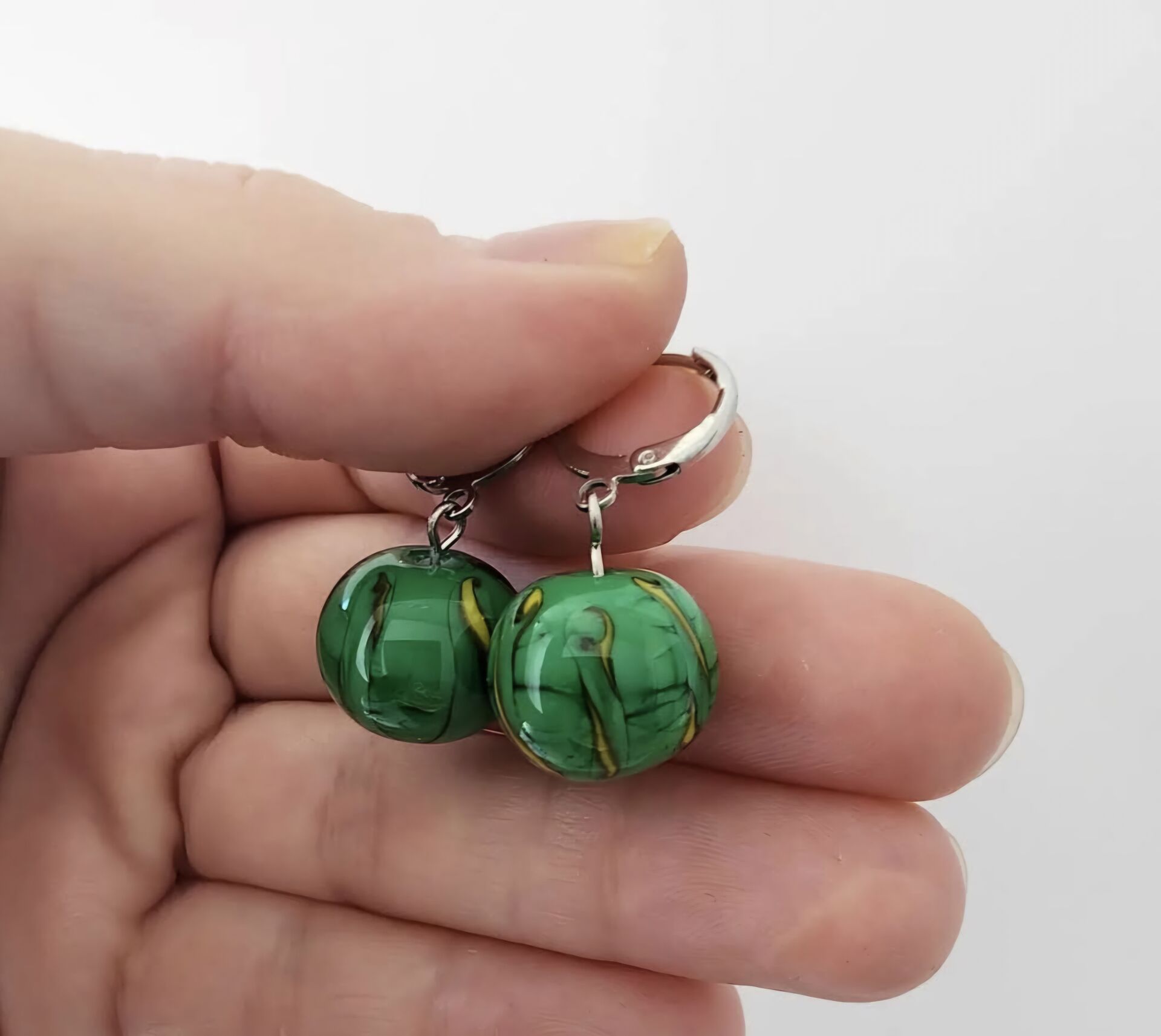El Yapımı Murano Boncuk Karpuz Figür Küpe