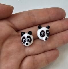 Murano Cam Panda Figür Boncuk 1 Adet