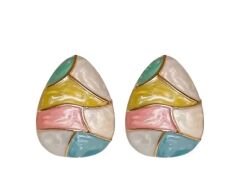 Damla Model Renkli Bloklu Küpe