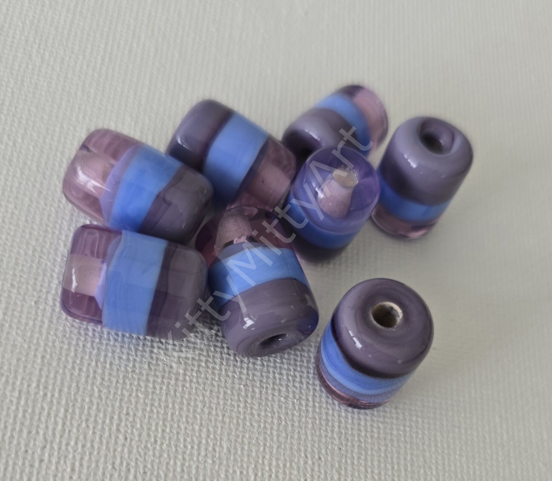 Degrade Mor Tonlar Silindir Boncuk 1 Adet