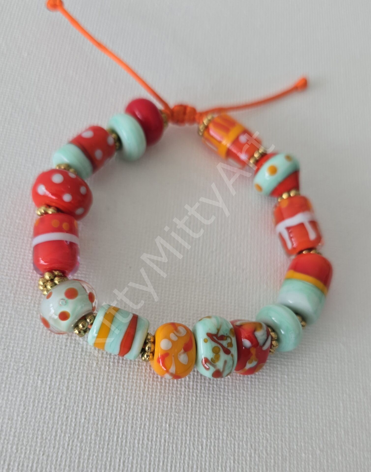 El Yapımı Cam Boncuk Cümbüş Tasarım Bileklik