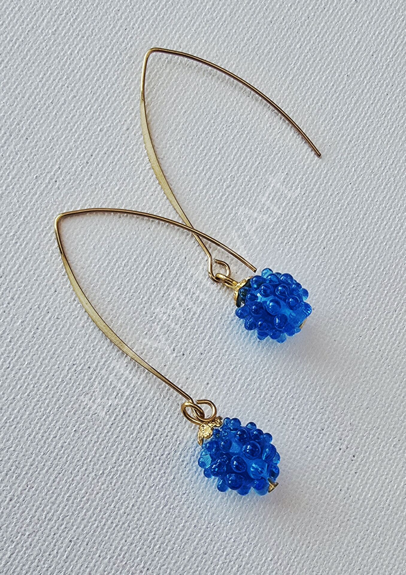 Murano Cam Topu  Çelik Küpe