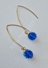 Murano Cam Topu  Çelik Küpe